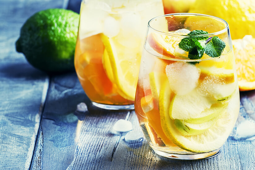 white-sangria-fruit-ice-graysilver-background